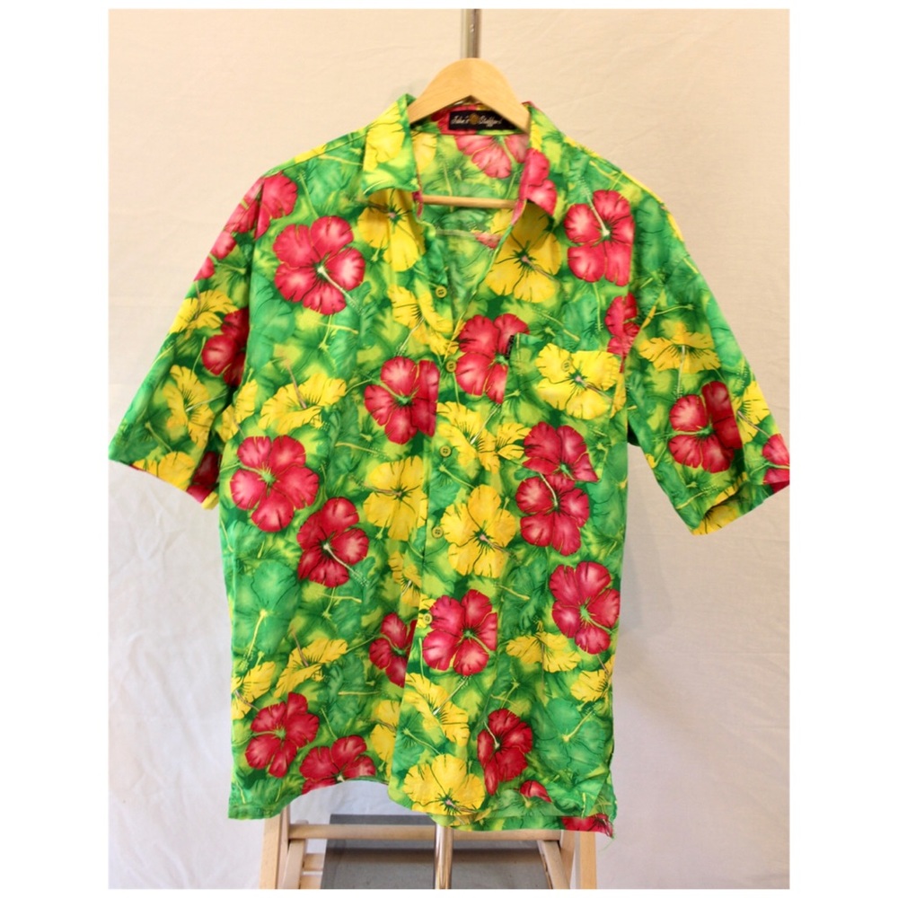 Vintage Bright Hawaiian Shirt John’s Stafford XL - Picture 4 of 9